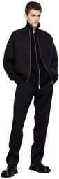 Jil Sander Black Zip Sweater