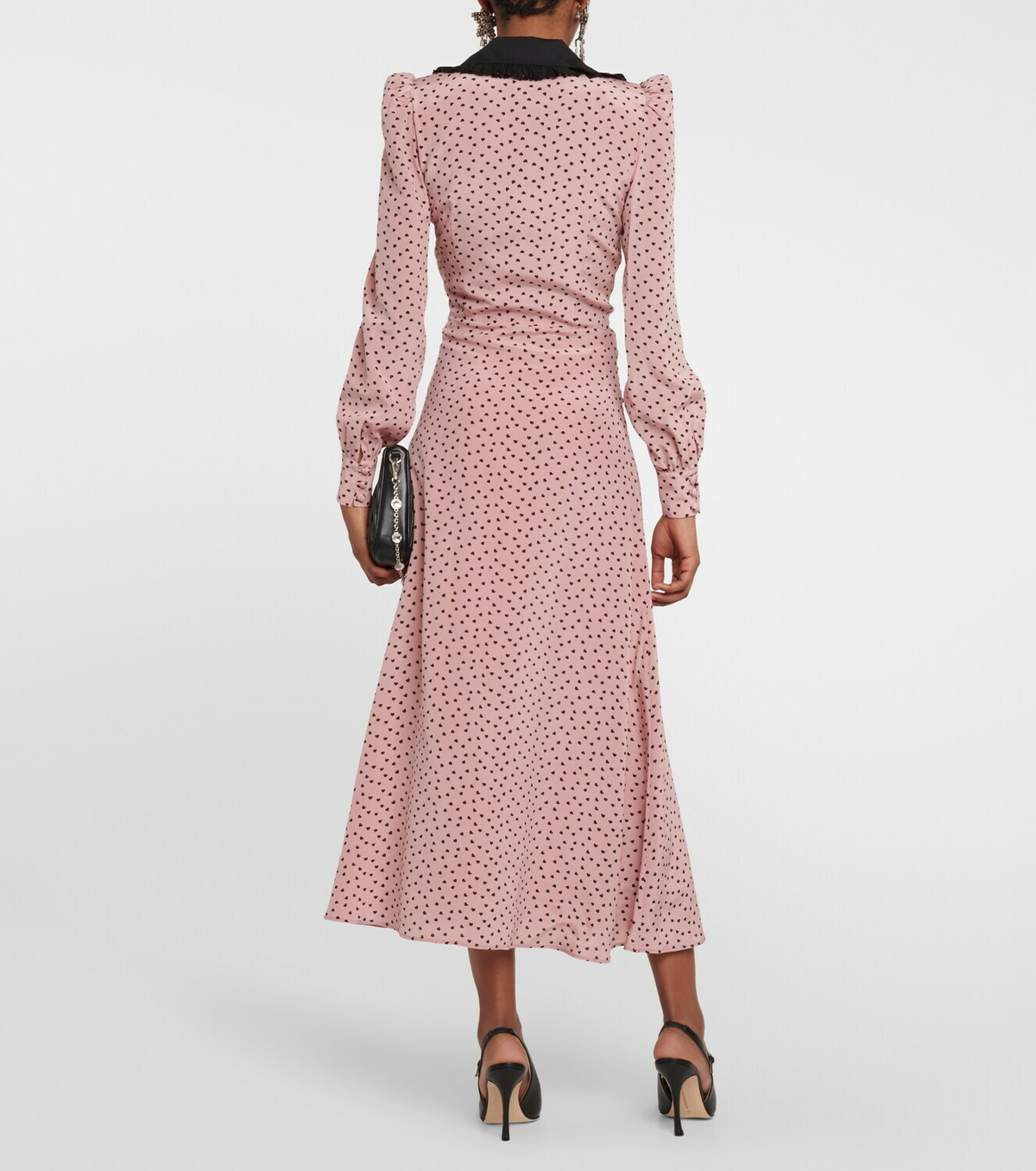 alessandra rich belted printed silk midi dress Alessandra Rich Polka Dot Belted Midi Dress - Blue - 40% Off