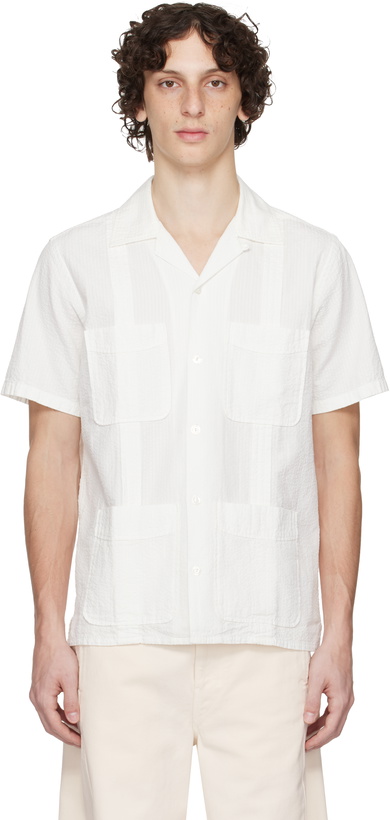Photo: Drake's White Seersucker Shirt