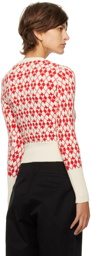 AMI Alexandre Mattiussi Red & Off-White Jacquard Sweater