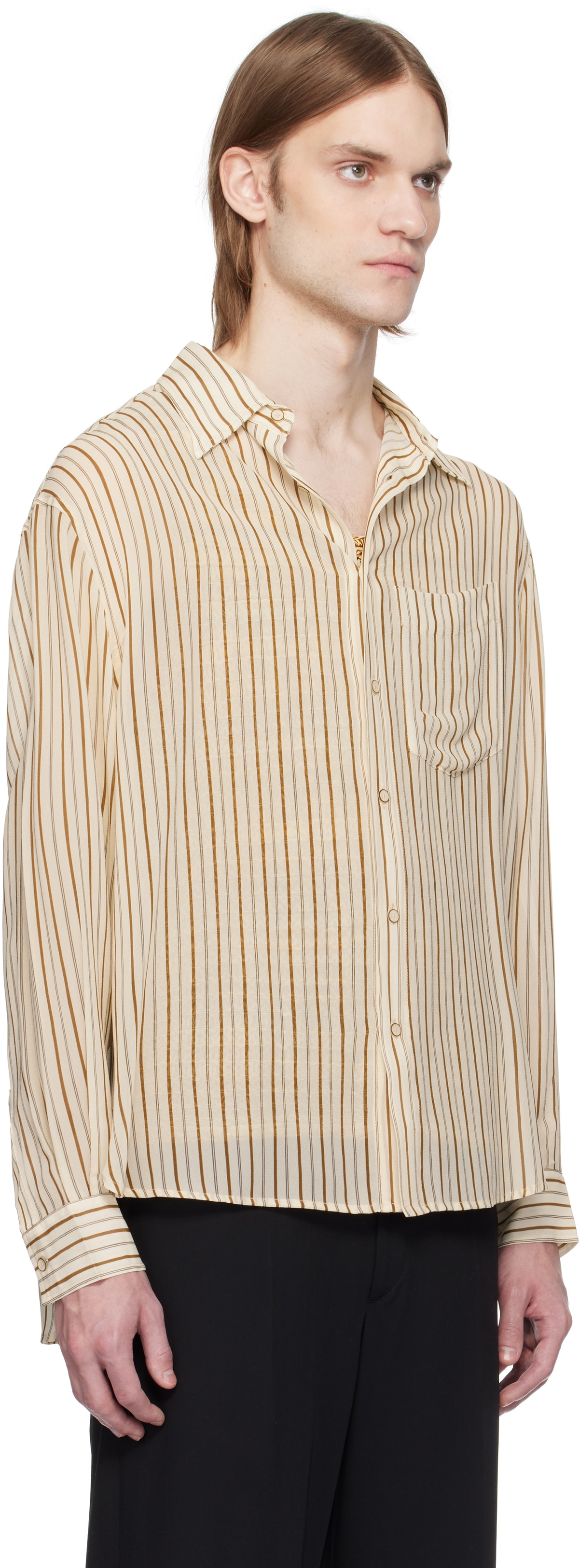 CMMN SWDN Beige Kai Sheer Shirt