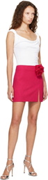 AREA Pink Flower Slit Miniskirt