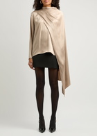 Magda Butrym Cape-effect Silk Blouse Beige