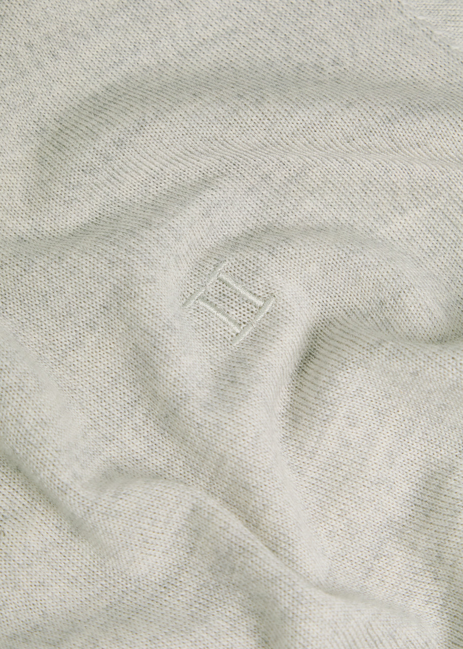 Les Deux Greyson Half-zip Merino Wool Jumper Grey
