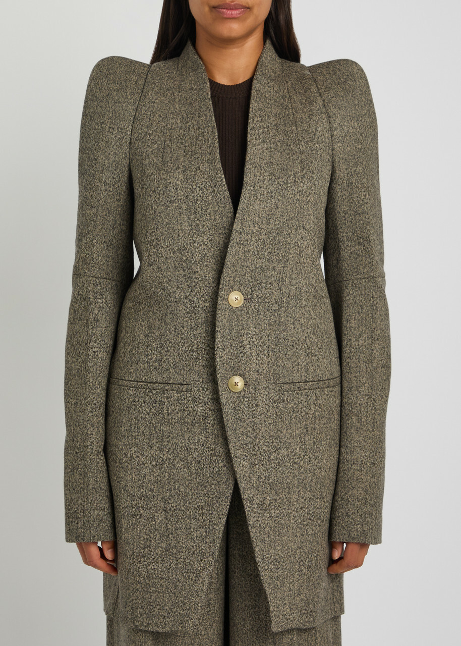 Rick Owens Metro Structured Wool Jacket Black Other