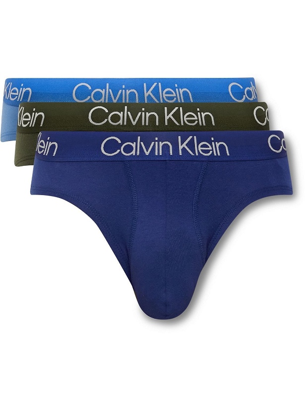 Photo: Calvin Klein Underwear - Three-Pack Stretch Cotton-Blend Boxer Briefs - Multi