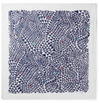 Paul Smith - Embroidered Printed Cotton-Voile Pocket Square - Navy