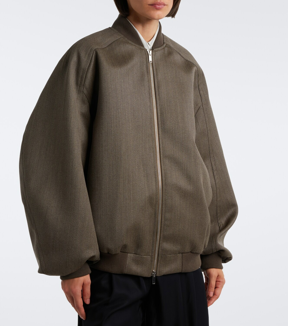 The Frankie Shop Elinor oversized wool bomber jacket
