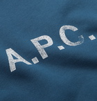 A.P.C. - Slim-Fit Logo-Print Loopback Cotton-Jersey Sweatshirt - Blue