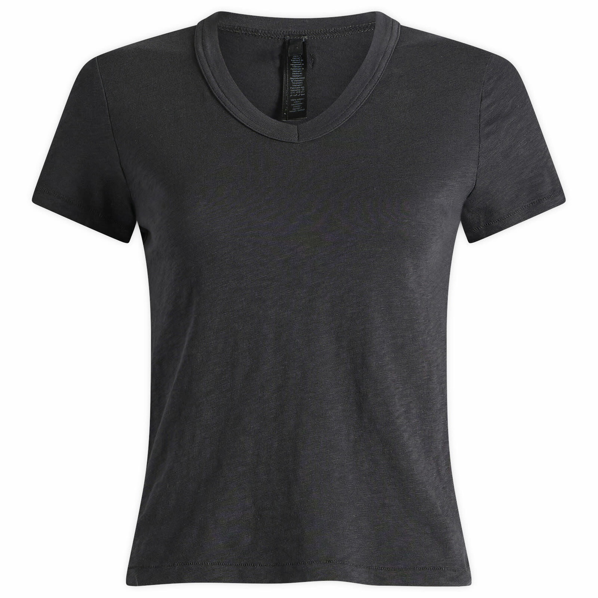 SKIMS Women's Worn In Jersey Baby V Neck T-Shirt in Washed Onyx