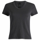 SKIMS Women's Worn In Jersey Baby V Neck T-Shirt in Washed Onyx