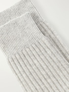 Canali - Ribbed Cashmere Socks - Gray