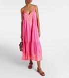 Juliet Dunn Colorblocked cotton maxi dress