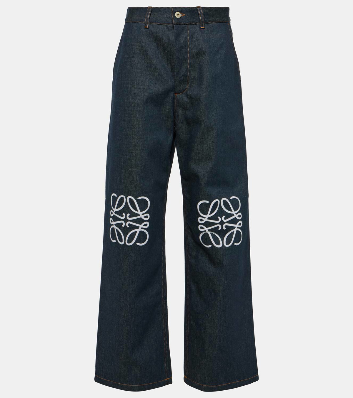 【LOEWE】 Mid-rise wide-leg pants Mid-rise wide-leg pants in black - Loewe | Mytheresa