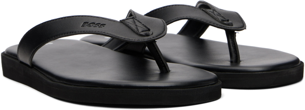 BOSS Black Embossed-Logo Flip-Flops