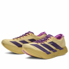 Adidas Running Men's adidas Adizero Adios Pro 4 Sneaker in Sand/Rich Purple/Gold Met