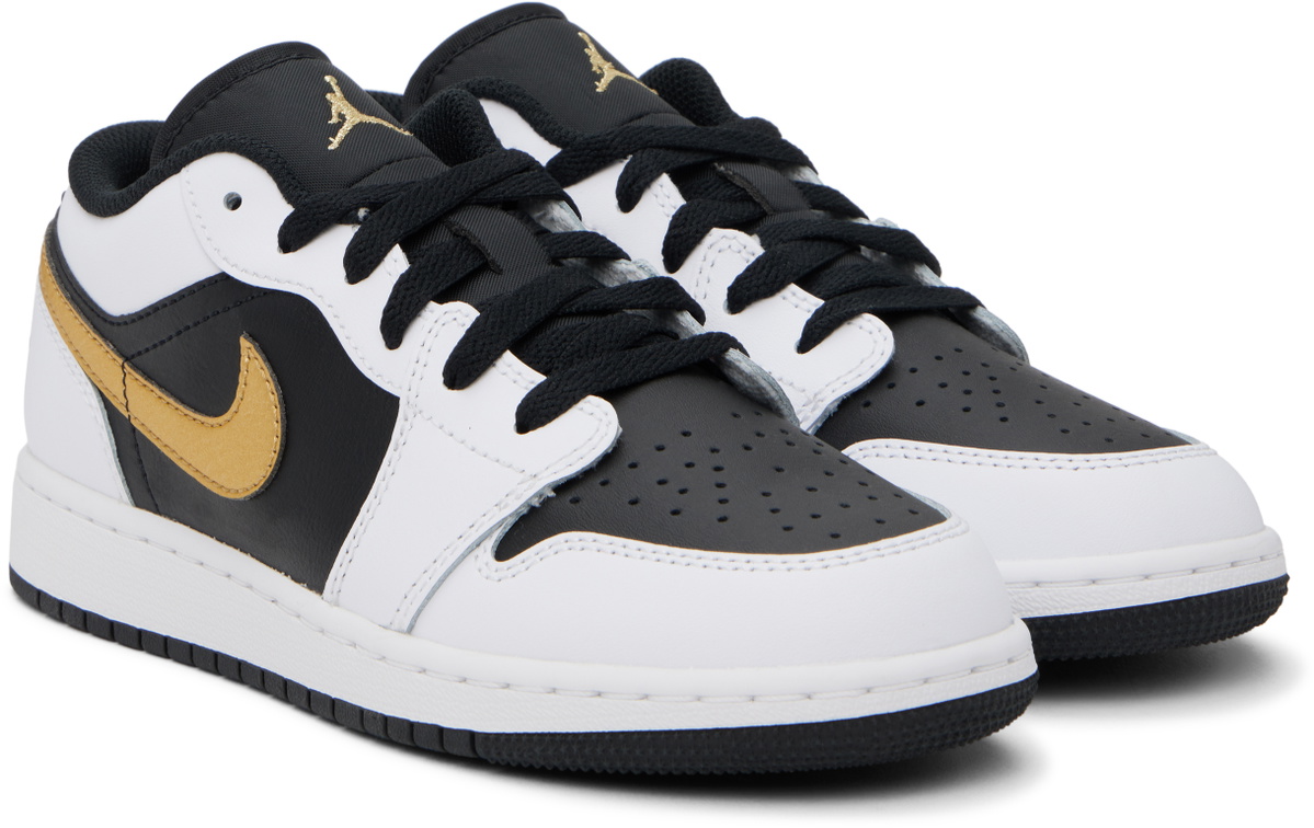 Nike Jordan Big Kids White & Black Air Jordan 1 Low Sneakers Nike 