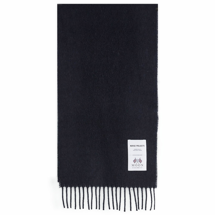 Photo: Norse Projects Men's Moon Lambswool Scarf in Dark Navy 
