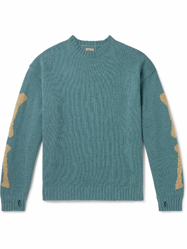 Photo: KAPITAL - 5G Intarsia Wool Sweater - Blue