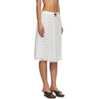 Marc Jacobs White Layered Crinkle Chiffon Midi Skirt