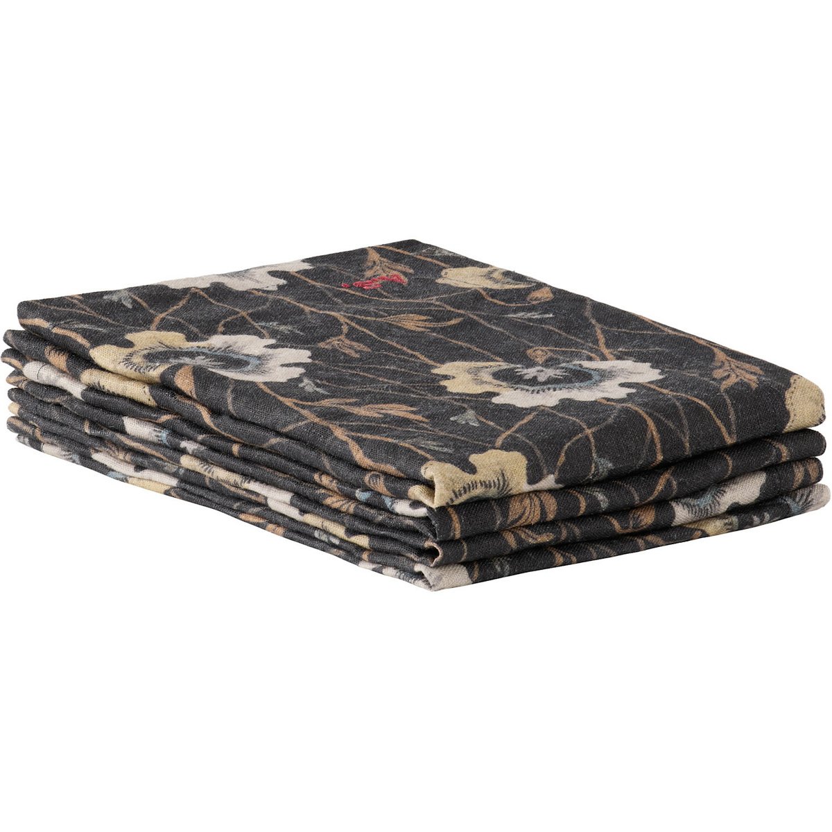 Autumn Sonata Four-Pack Black & Beige Berit Napkins