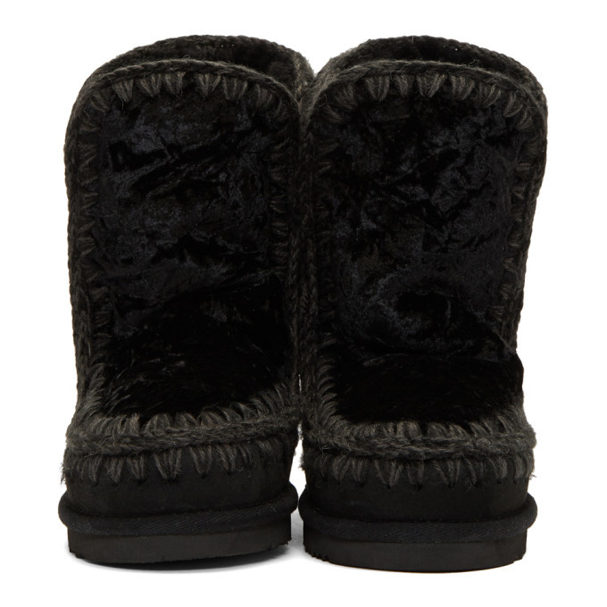 Mou Black Velvet Eskimo 24 Boots Moussy Vintage