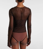 Nensi Dojaka Renee draped tulle bodysuit
