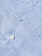 Derek Rose - Monaco Slub Linen Shirt - Blue