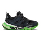 Balenciaga Black and Green Glow Track Sneakers