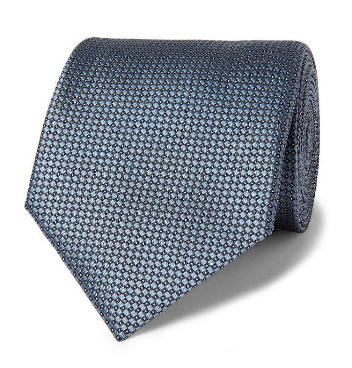 Photo: Giorgio Armani - 8cm Silk-Jacquard Tie - Blue