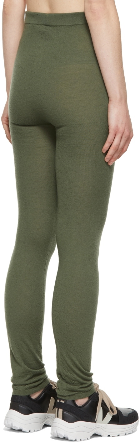 Rick Owens Green Soft Classic Stitch Knit Leggings