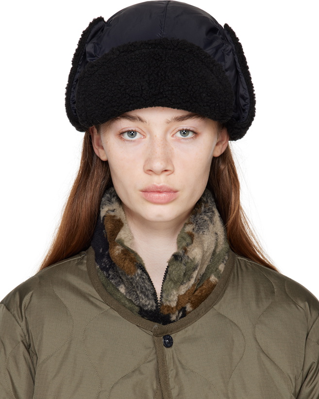Photo: TAION Black Reversible Boa Down Cap
