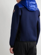 Moncler Grenoble - Quilted Shell-Panelled Jersey Hooded Down Ski Jacket - Blue