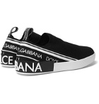 Dolce & Gabbana - Logo-Jacquard Knitted Slip-on Sneakers - Black