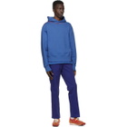 SSENSE WORKS SSENSE Exclusive Jeremy O. Harris Blue Cursive Text Hoodie