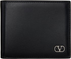 Valentino Garavani Black VLogo Signature Grainy Calfskin Wallet