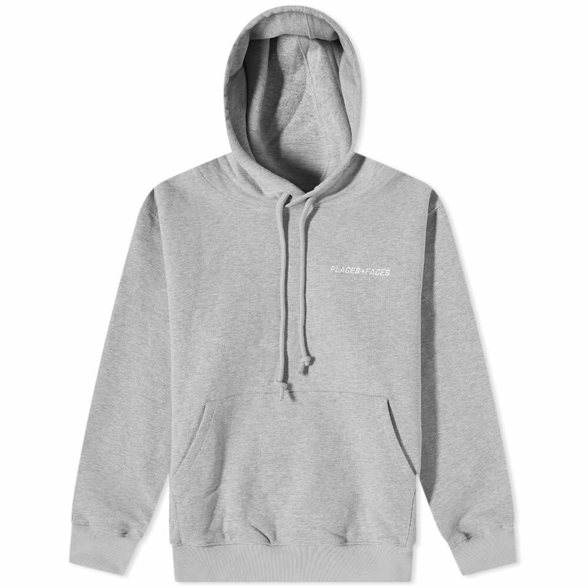 PLACES+FACES Men's Essential Logo Popover Hoodie in Grey PLACES+FACES