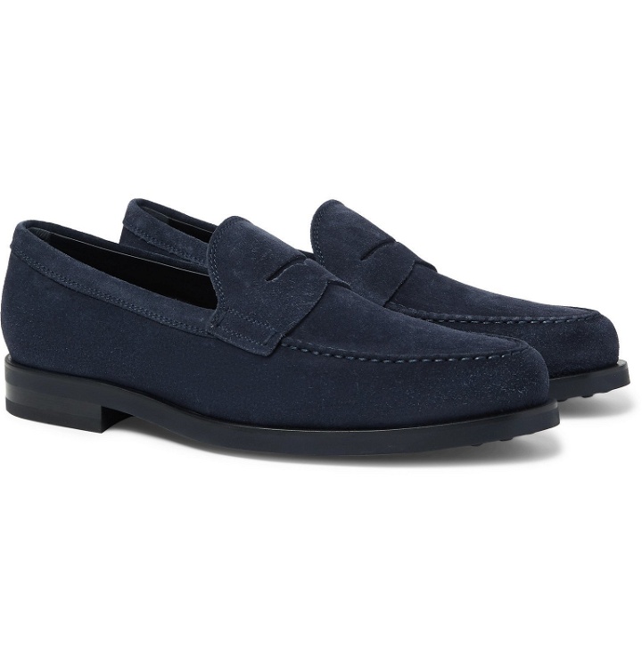 Photo: Tod's - Suede Penny Loafers - Blue