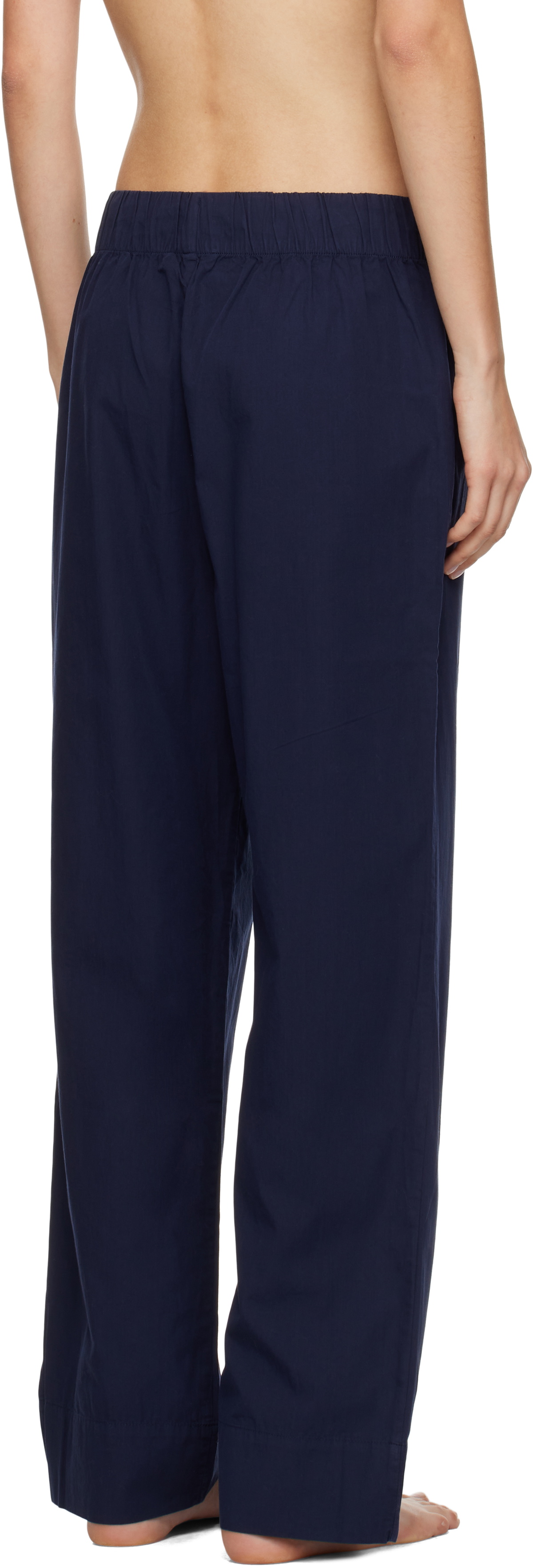 Tekla Navy Poplin Pyjama Pants