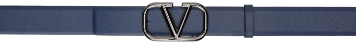 Photo: Valentino Garavani Navy VLogo Belt