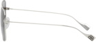 Balenciaga Silver Metal Logo Square Sunglasses