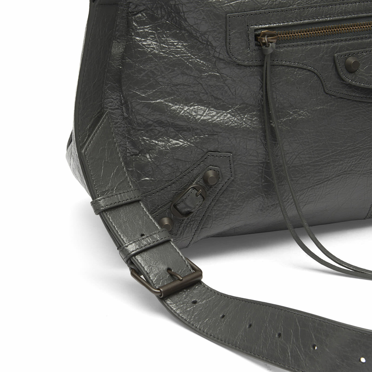Balenciaga Men's Le City Moto Medium Bag in Volcanic Rock 