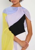 Roksanda Orel Colour-blocked Draped Silk-chiffon Gown Multicoloured 1