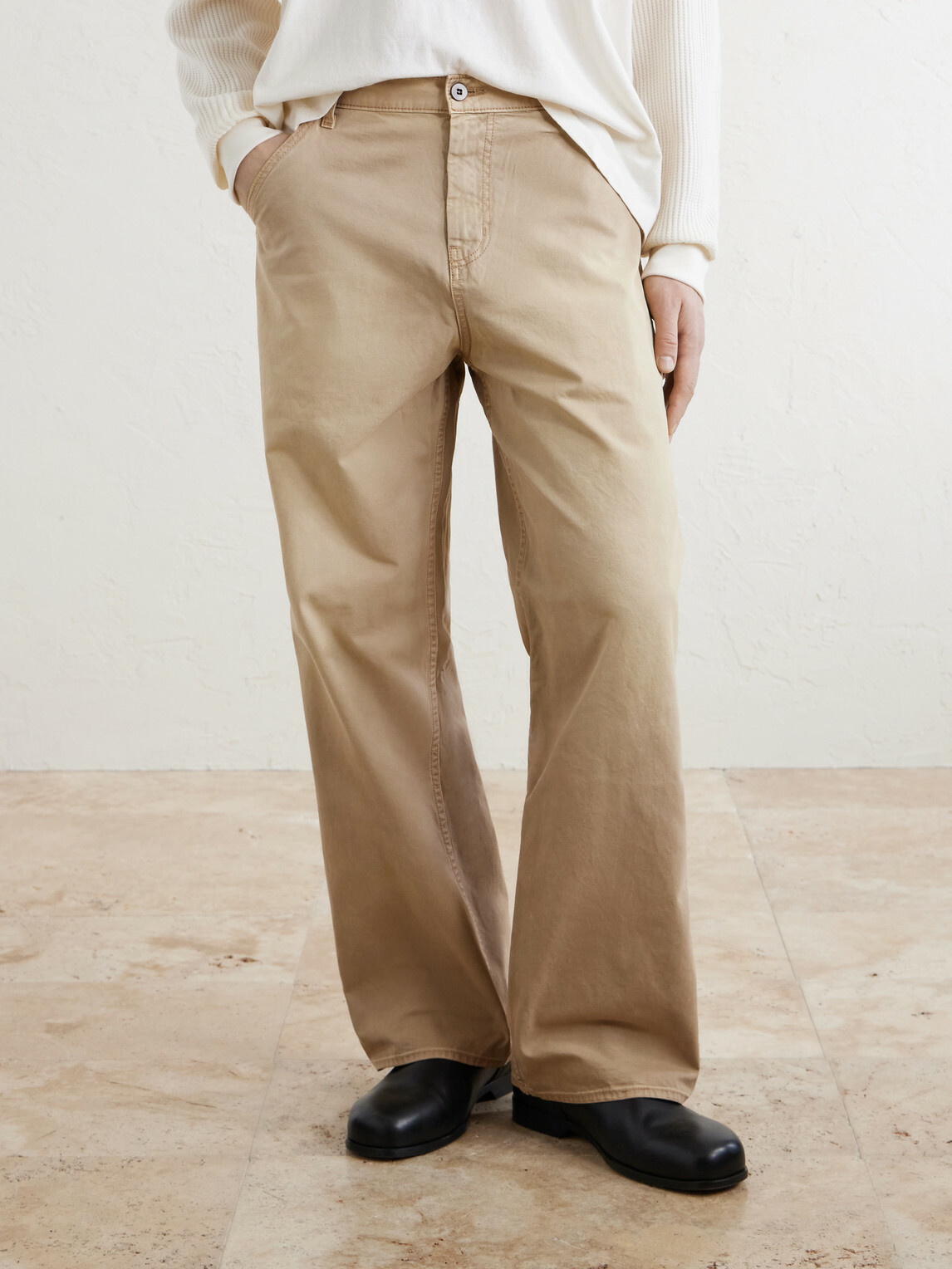 Cherry Los Angeles - Wide-Leg Cotton-Twill Chinos - Brown