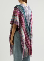Missoni Zigzag-intarsia Knitted Shawl - Purple - One Size