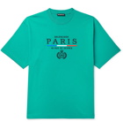Balenciaga - Oversized Embroidered Cotton-Jersey T-Shirt - Green