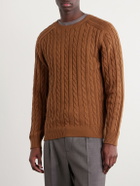 Beams Plus - Cable-Knit Cotton Sweater - Brown
