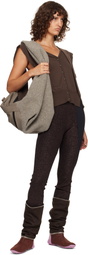Ottolinger Taupe Neoprene Wool Leather Bag