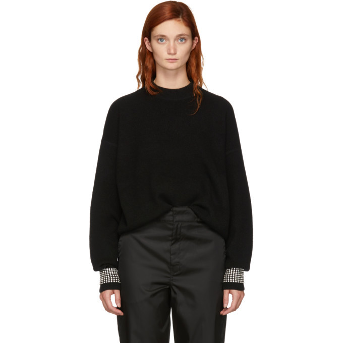 Alexander Wang Black Crystal Cuffs Sweater Alexander Wang