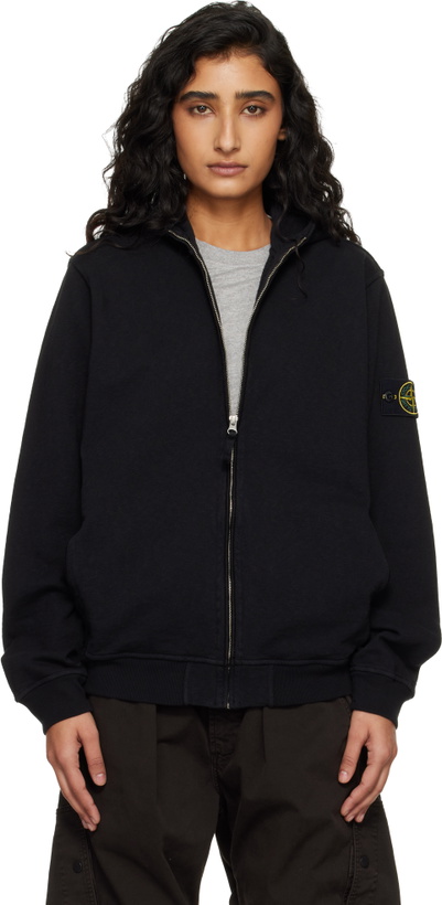 Photo: Stone Island Black 6100032 Malfilé Fleece Old Effect Hoodie